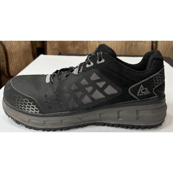 Ace 73000 Men\'s‎ Black Gray Phantom Aluminum Toe Slip Resistant Shoes Size 9.5 main image 9